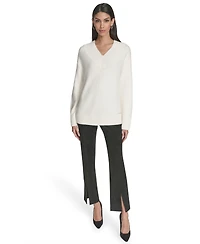 Halston Women's Chunky Boucle Long Sleeves Sweater
