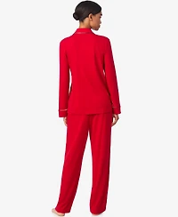 Lauren Ralph Women's Long Sleeves Notch Collar Pajama Set