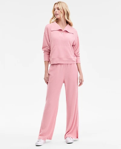 Nautica Jeans Women's Bib-Collar Ribbed Sweatshirt