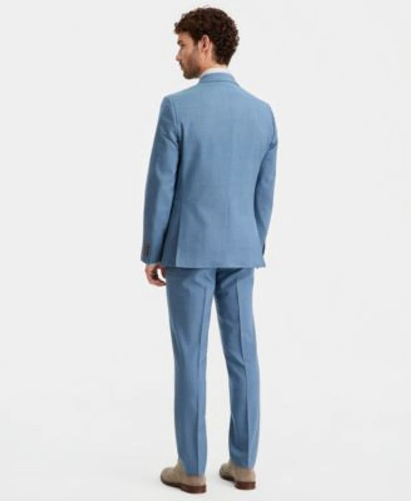 Ted By Ted Baker Mens Modern Fit Light Blue Solid Suit Separates