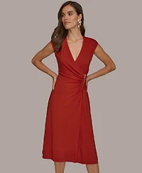 Donna Karan New York Women's V-Neck Midi Dress
