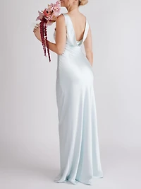 Six Stories Cowl Back Satin Bridesmaid Dress