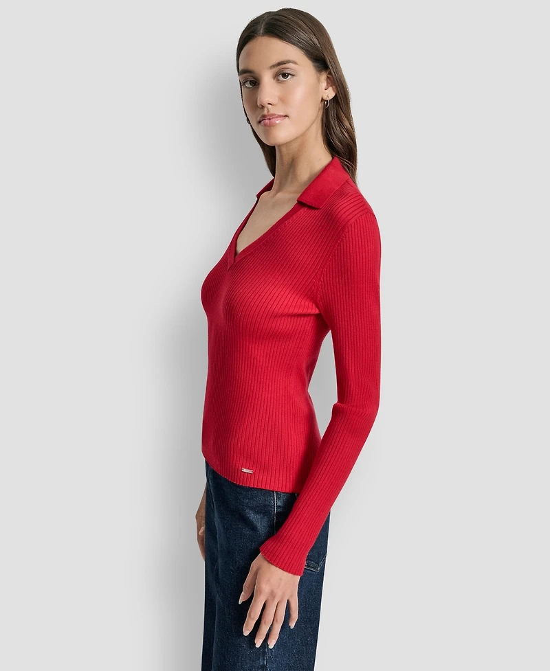 Dkny Jeans Women's Ribbed Long Sleeve Sweater