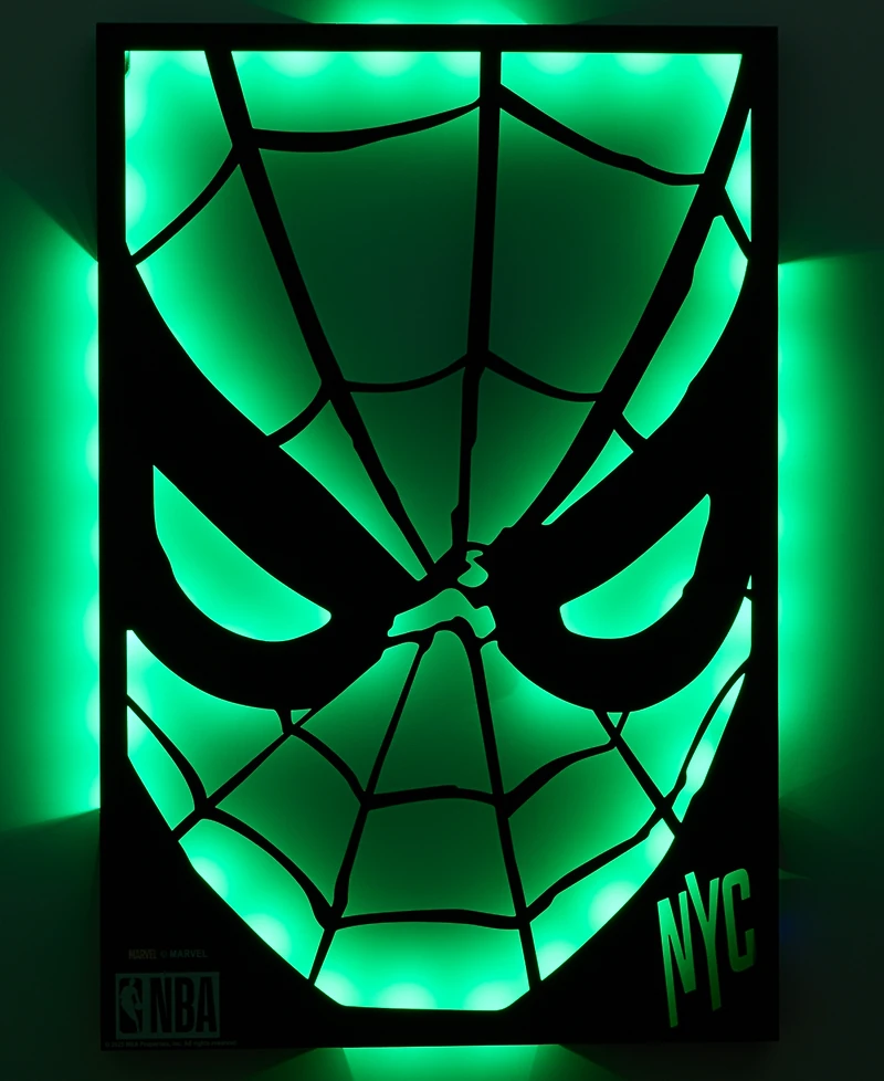 Macy's Marvel X Nba Mounted Color-Changing Led Light Laser-Cut Spider-Man Wall Sign, Macy's Exclusive