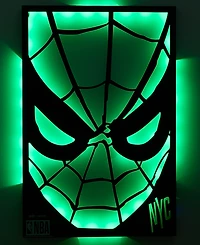 Macy's Marvel X Nba Mounted Color-Changing Led Light Laser-Cut Spider-Man Wall Sign, Macy's Exclusive
