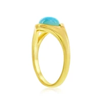 Caribbean Treasures Sterling Silver, Round Larimar Ring