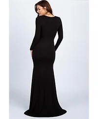 PinkBlush Black Long Sleeve Photoshoot Maternity Gown/Dress