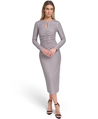 Calvin Klein Women's Ruched Long Sleeve Dress