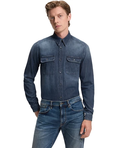 Boss by Hugo Men's Beckham x Blue Denim Shirt