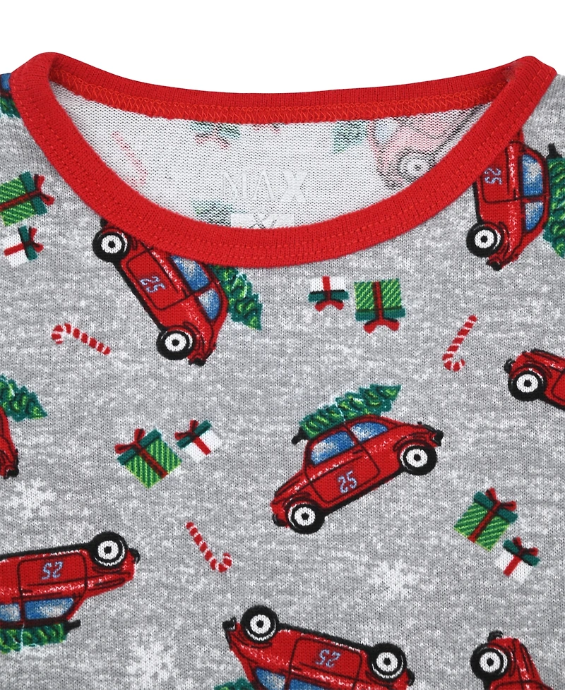 Max & Olivia Baby and Toddler Boys Snug Fit Holiday 3-Piece Pajama Set