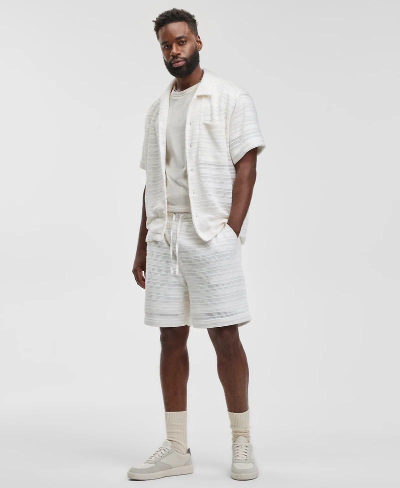 Mode of One Men's Textured Drawstring 7" Shorts, Macy's Exclusive