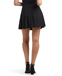 Bcx Women's Soft Stretch Twill Pleated A-Line Mini Skirt