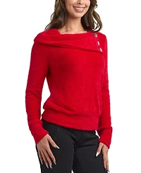 Bcx Women's Cowl Neck Mohair Top