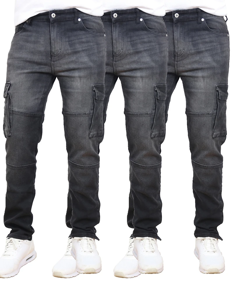 Blue Ice Men's 3-Pack Stretch Cargo Pocket Jeans