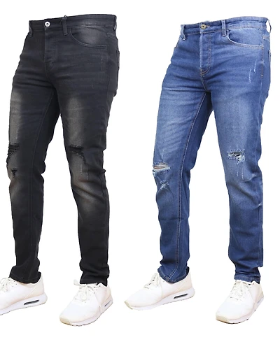 Blue Ice Men's 2-Pack Stretch Ripped Jeans