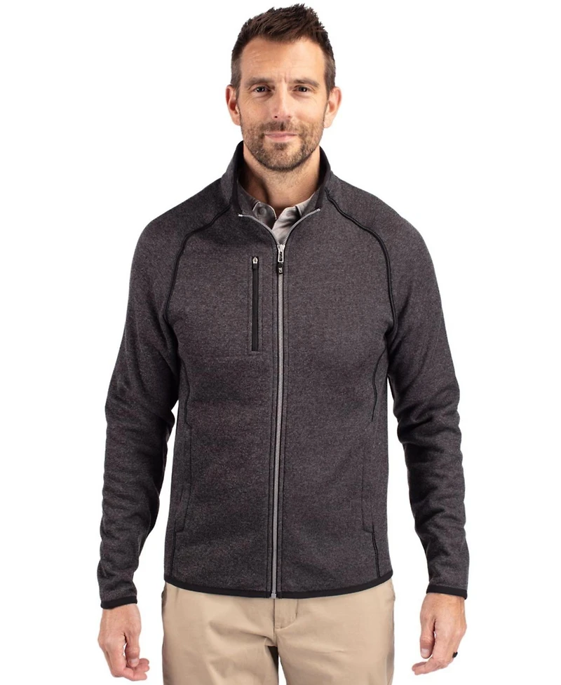 Cutter & Buck Men's Mainsail Sweater-Knit Full Zip Jacket