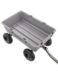 Gorilla Carts 800 Pound Capacity Heavy Duty Poly Yard Dump Utility Cart, Gray