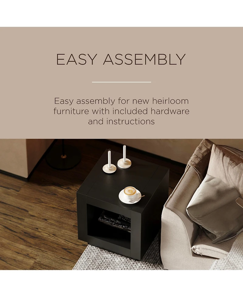 Maven Lane Artemis Contemporary Wooden Side Table in Refined Black Finish