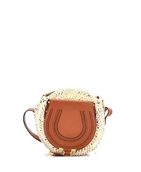 Pre-Owned Chloe Small Marcie Basket Crossbody Bag Raffia and Leather