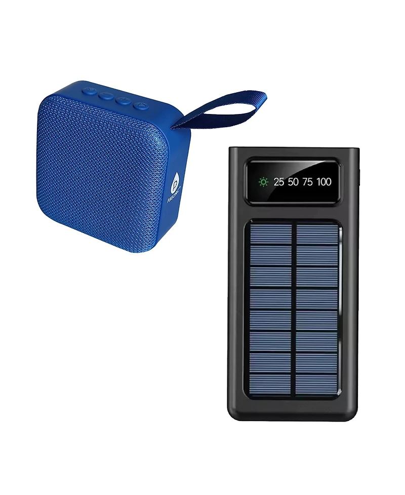 Adventure Power & Sound Bundle – Portable Solar Power Bank + 360° Wireless Speaker