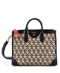 Pre-Owned Salvatore Ferragamo Convertible Zip Tote Gancini Jacquard