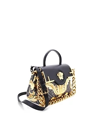 Pre-Owned Versace Medium x Fendi Fendace La Medusa Top Handle Bag Printed Laminated Leather with Leather