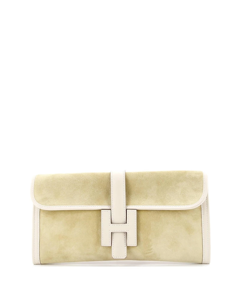 Pre-Owned Hermes 29 Jige Elan Clutch Doblis Suede