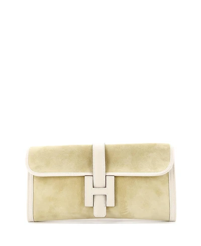 Pre-Owned Hermes 29 Jige Elan Clutch Doblis Suede
