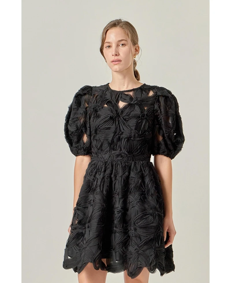 English Factory Women's Flower Embellished Mini Dress