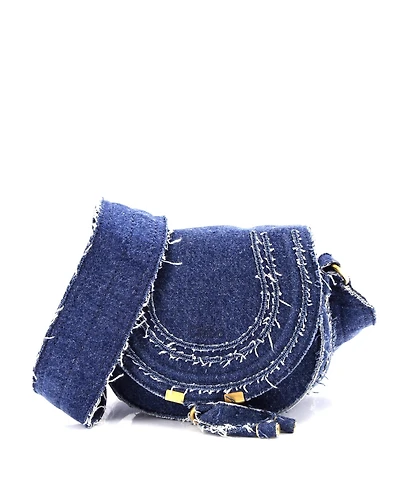 Pre-Owned Chloe Small Marcie Crossbody Bag Denim