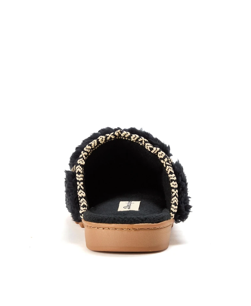 Dearfoams Women's Raven Teddy Scuff Slipper