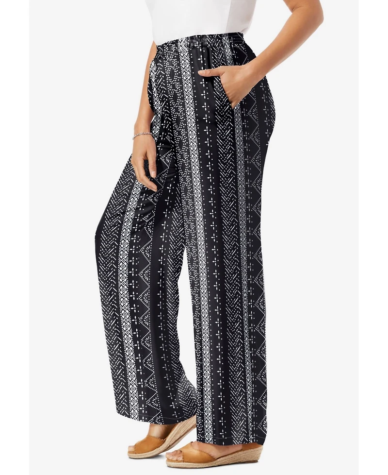Woman Within Women's Tall Pull-On Elastic Waist Soft Pants