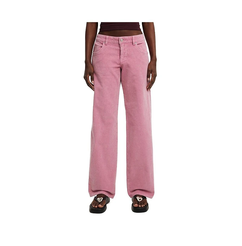 Cotton On Women's Low Rise Straight Cord Pant