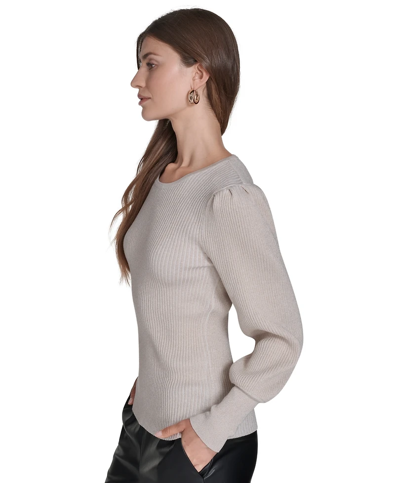 Halston Women's Crewneck Puff Sleeves Sweater