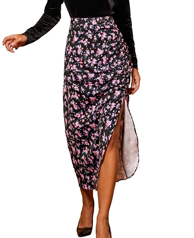 Cupshe Women's Floral Print Pleated Midi Skirt