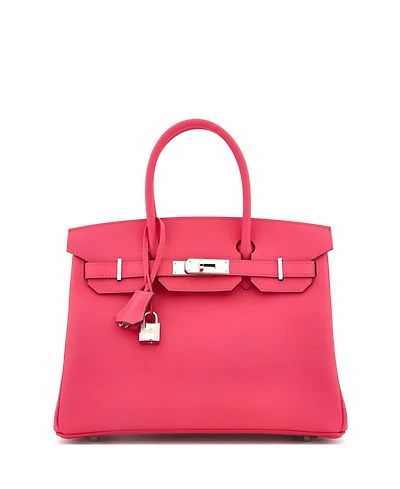 Pre-Owned Hermes Birkin 30 Handbag Pink Epsom with Palladium Hardware