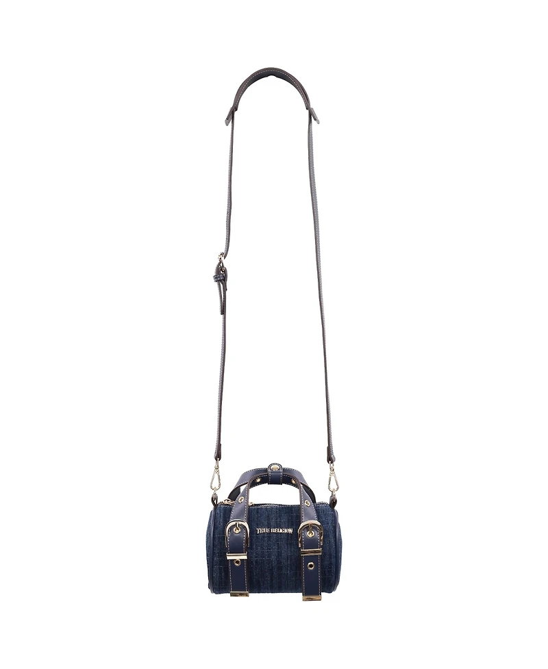 True Religion Denim Buckle Strap Mini Satchel