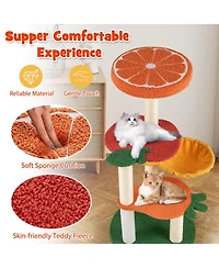Gymax Multi-level Cat Tree Cute Fruit World Cat Tower w/ Fruit-shaped Platforms
