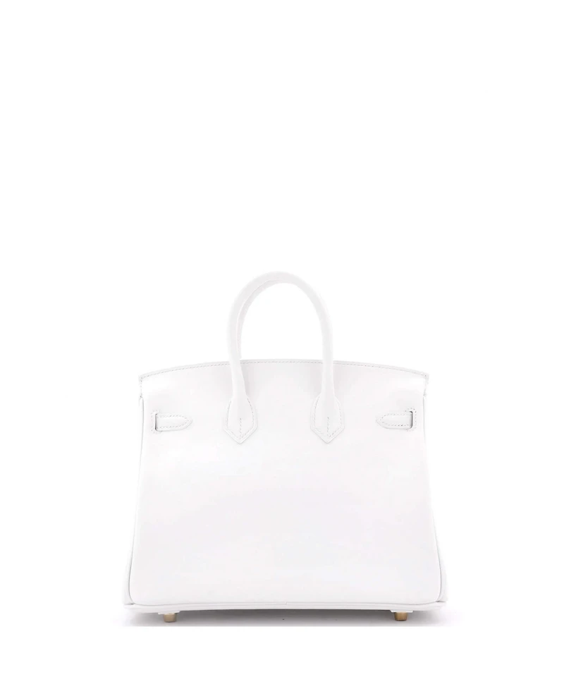 Pre-Owned Hermes Birkin 25 Handbag White Swift with Gold Hardware