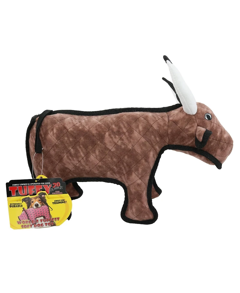 Tuffy Medium Barnyard Bull, Durable Plush Dog Toy