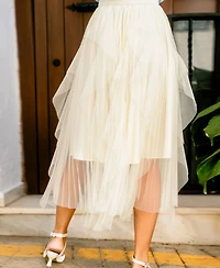 Cupshe Women's Street Chic Cream Maxi Skirt