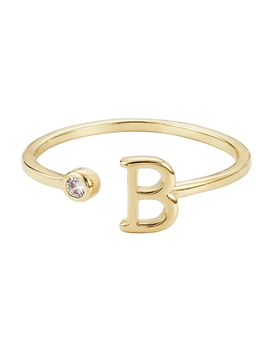Adornia Gold Adjustable Cubic Zirconia Initial Ring