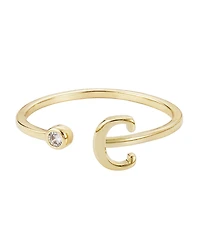 Adornia Gold Adjustable Cubic Zirconia Initial Ring