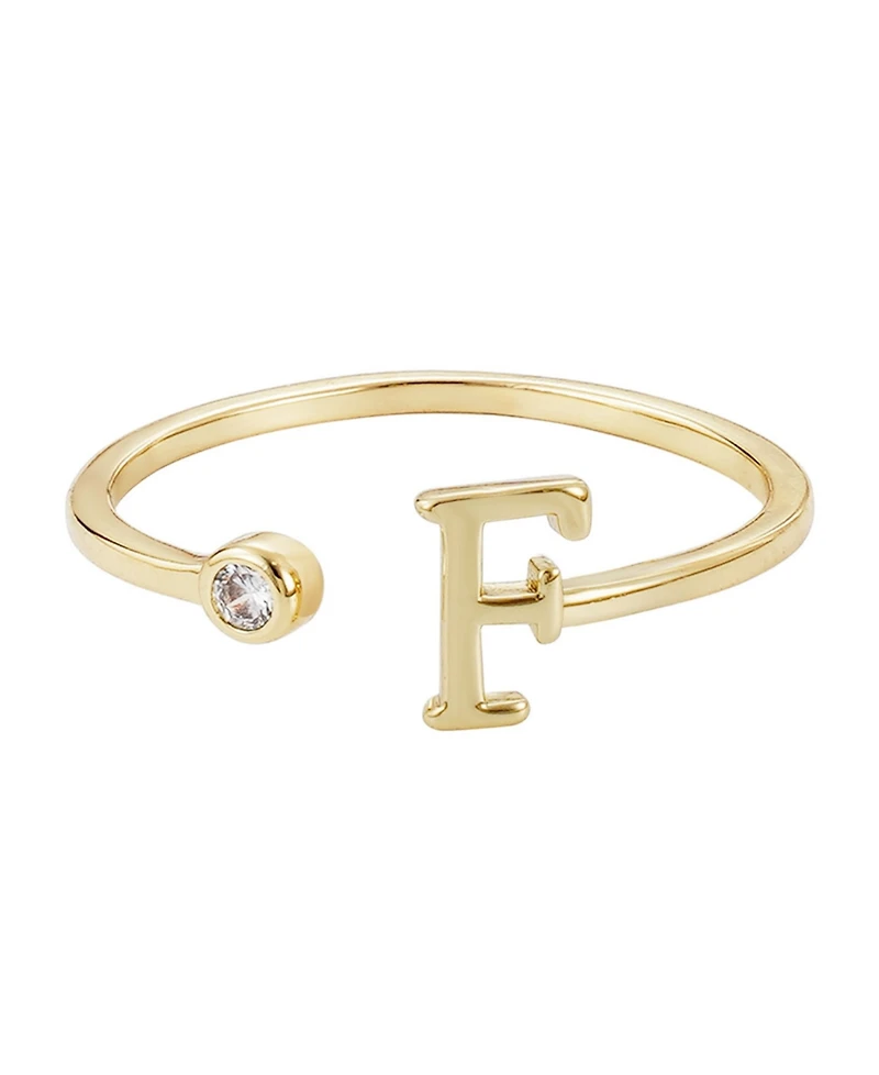 Adornia Gold Adjustable Cubic Zirconia Initial Ring