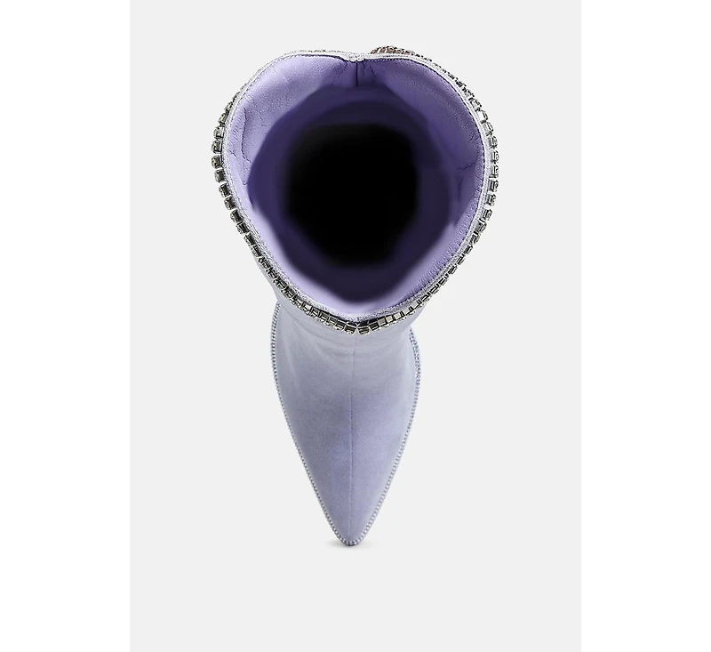 Ashipa Diamante Chain Detail Calf Boots Women