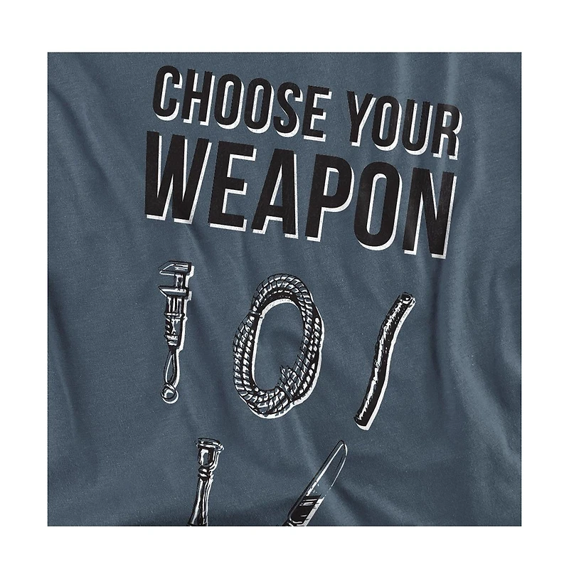 Logovision Men's Clue Choose Your Weapon T Shirt