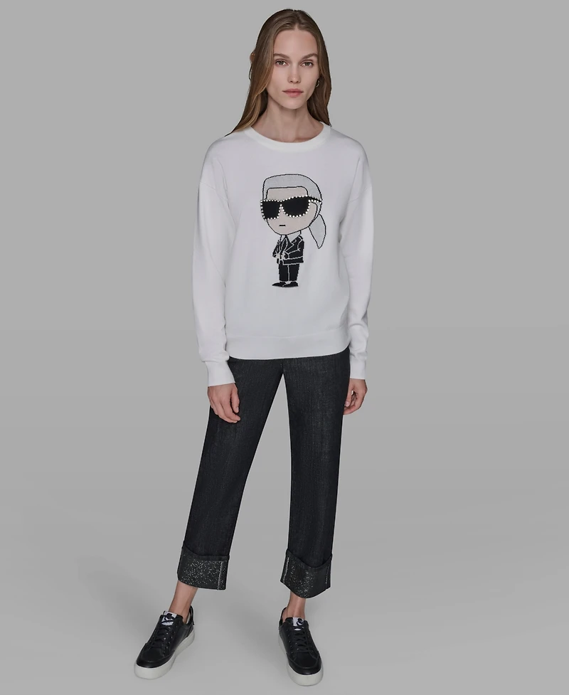Karl Lagerfeld Paris Women's Kool Karl Crewneck Sweater