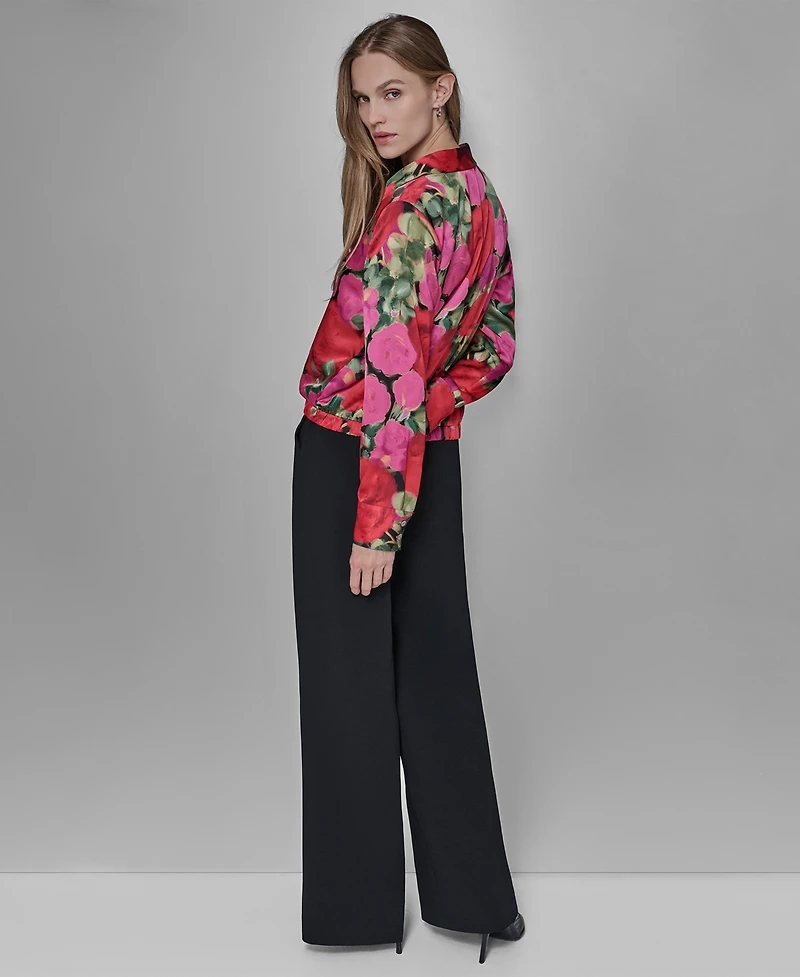 Karl Lagerfeld Paris Women's V-Neck Floral Print Top