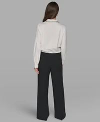 Karl Lagerfeld Paris Women's Sparkle Collar Top