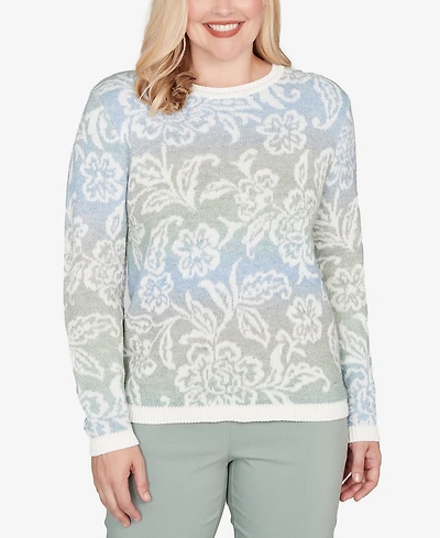 Alfred Dunner Stockbridge Soft Paisley Ombre Sweater